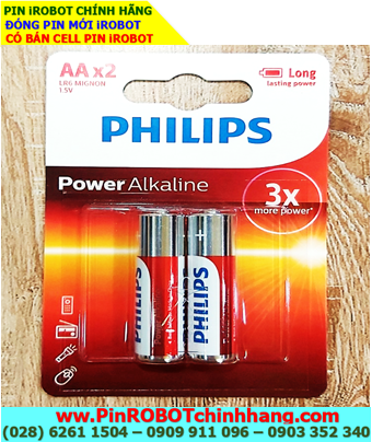 Pin tiểu AA 1.5v Philips LR6 Mignon Alkaline chính hãng Made in China _Vỉ 2viên